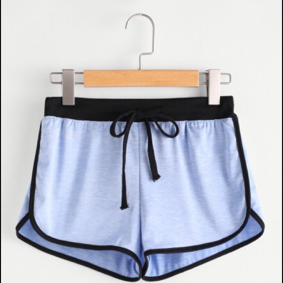 Pants - Blue Drawstring Shorts